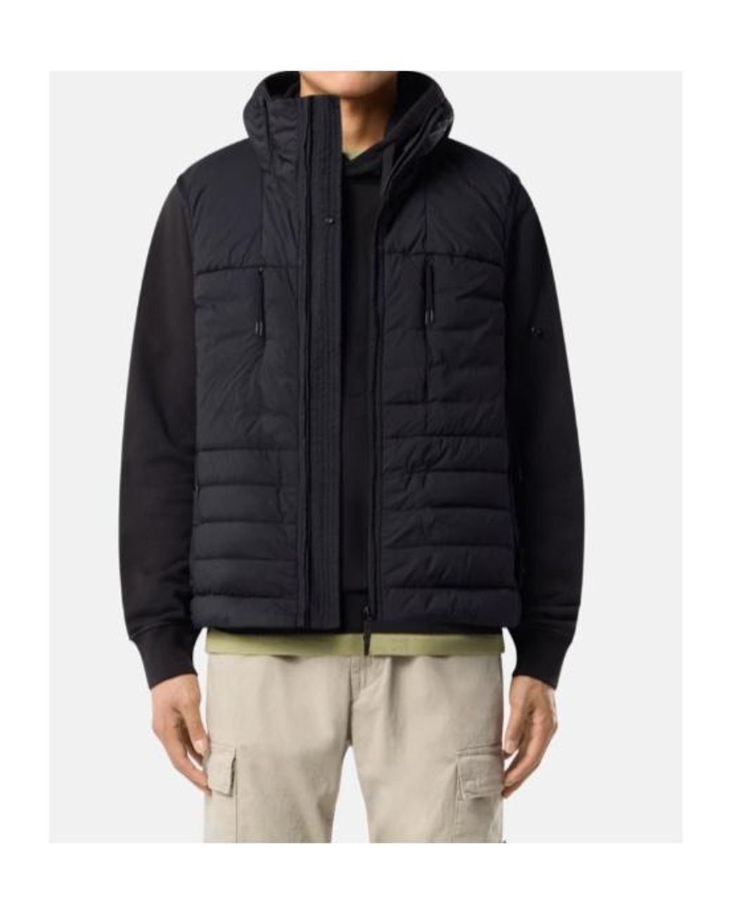 Stone Island Black Padded Down Gilet for men