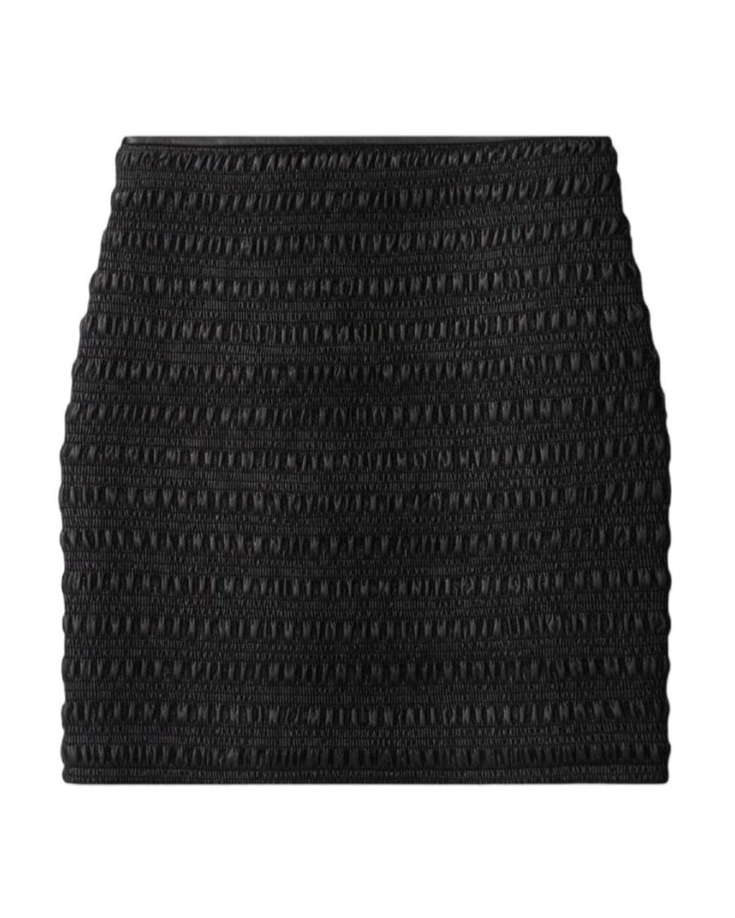 Nanushka Black Ceara Smocked Mini Skirt