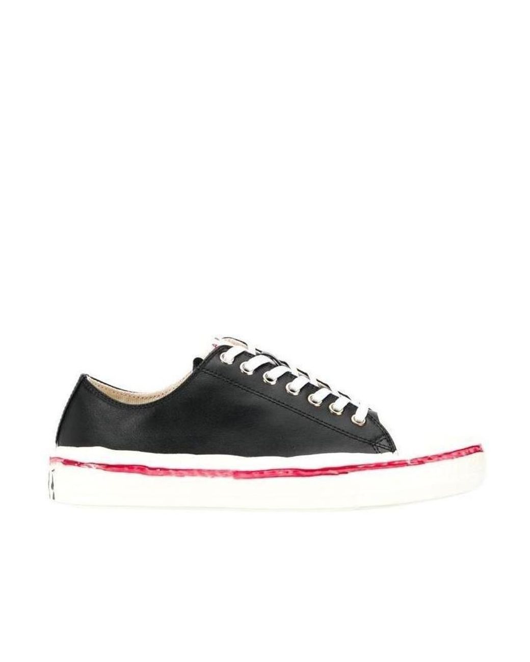 Marni Black Leather Lace-Up Sneakers