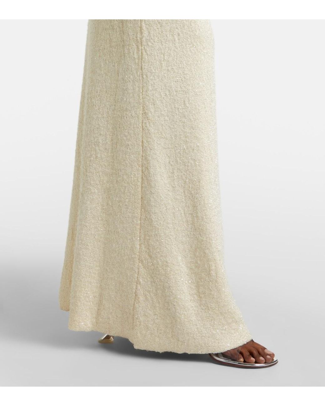 AYA MUSE White Sereia Sequined Halterneck Gown