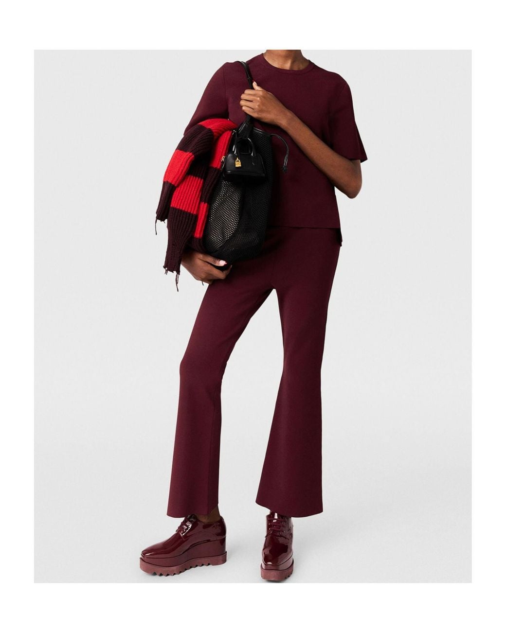 Stella McCartney Red Fine-Knit Trousers