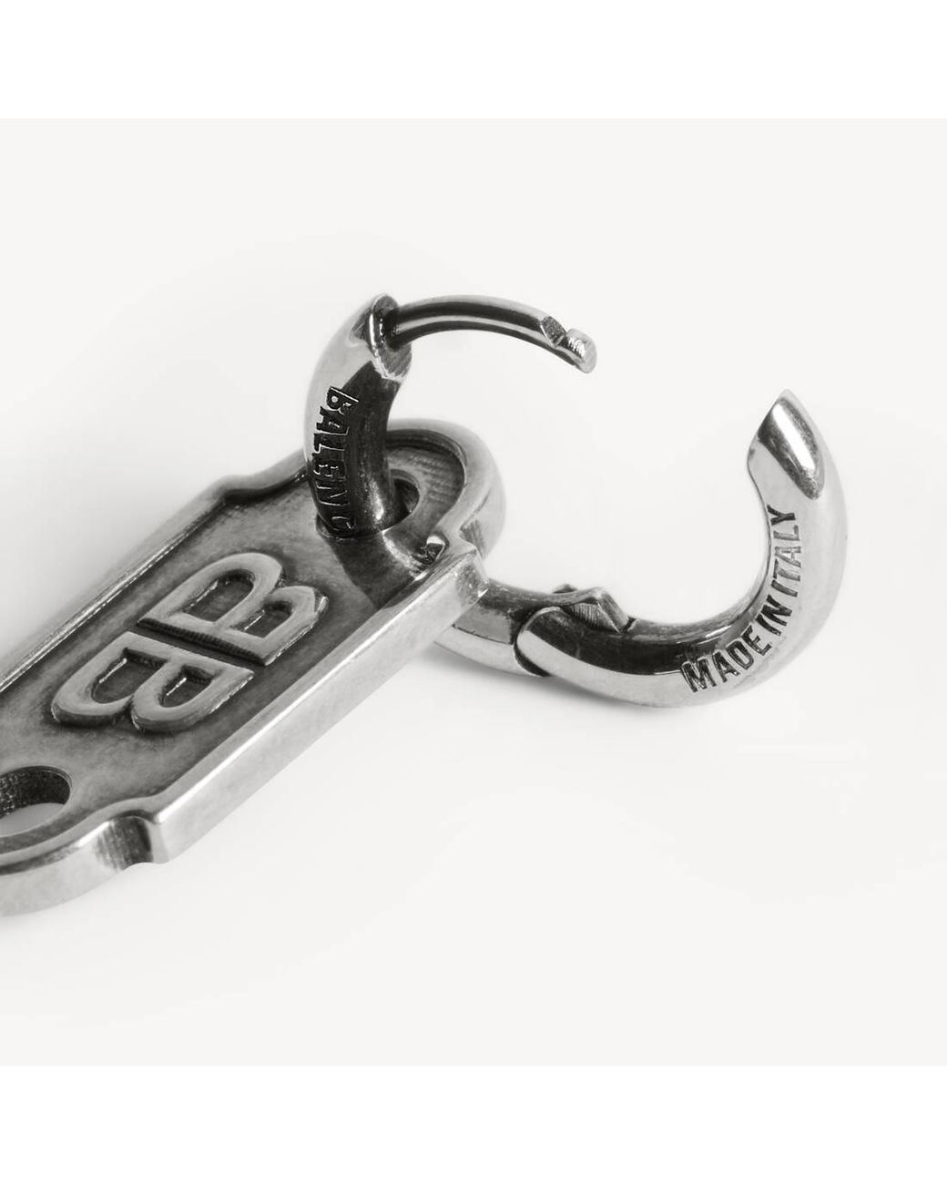 Balenciaga Metallic Neverlost Key Charm Earrings for men