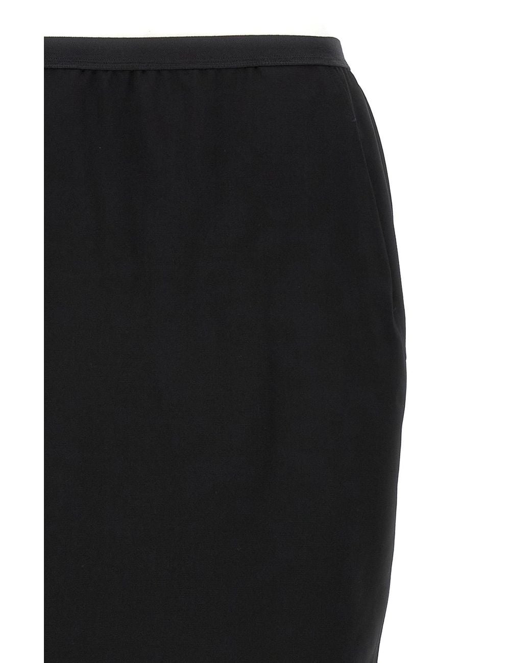 Rick Owens Black Soft Pillar Long Skirt