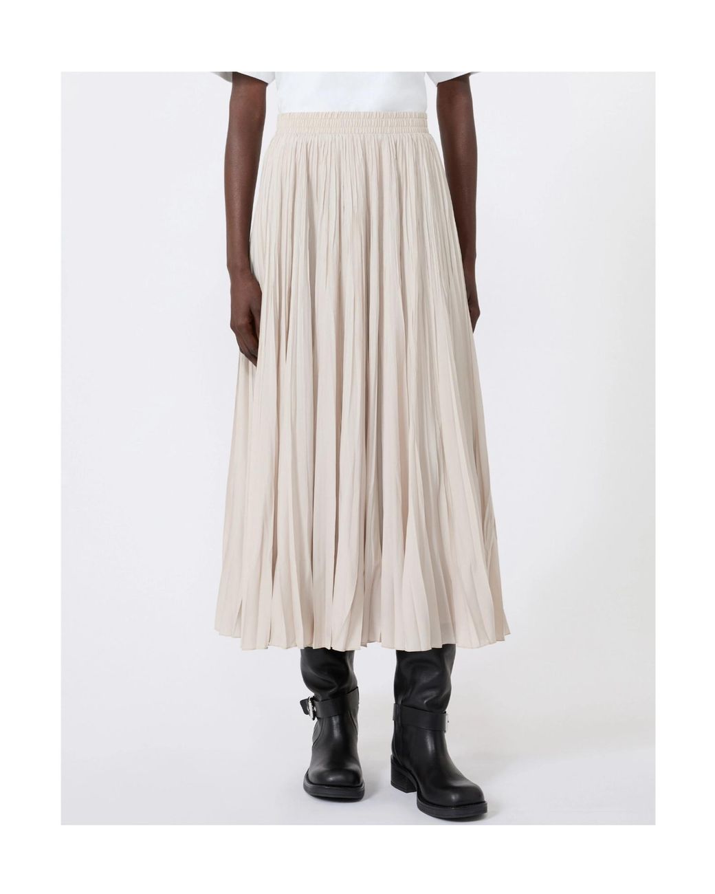 Weekend by Maxmara Natural Wkdfoggia Long Pleated Skirt