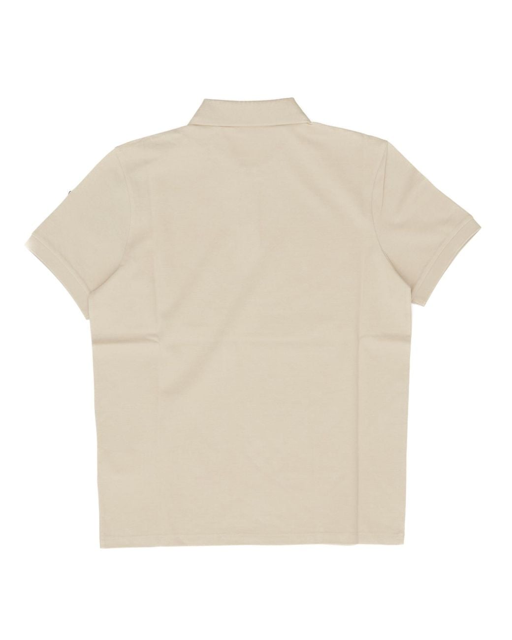 Moncler White Logo Patch Short-Sleeve Polo Shirt for men