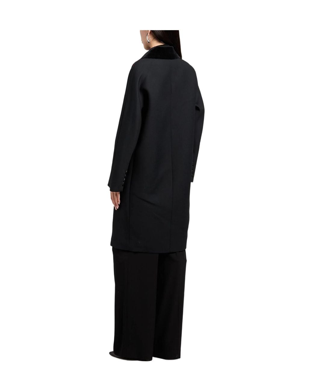 Max Mara Black Coat Wool, Silk