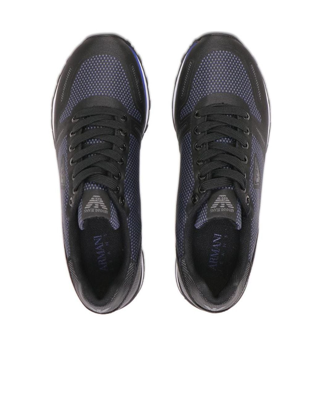 Armani Jeans Black Stitching Lace-Up Casual Sneakers for men