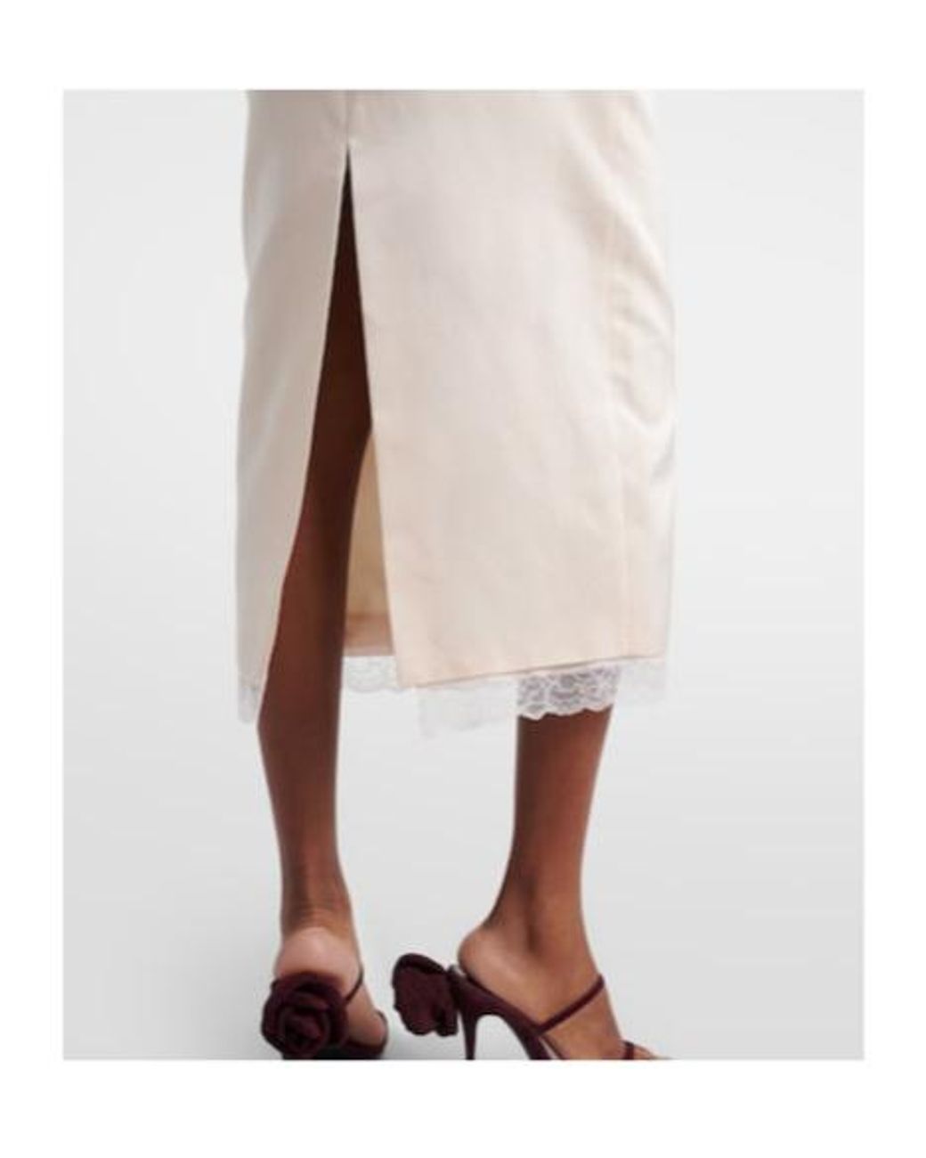 Magda Butrym White Lace-Trimmed Cotton And Silk Midi Dress