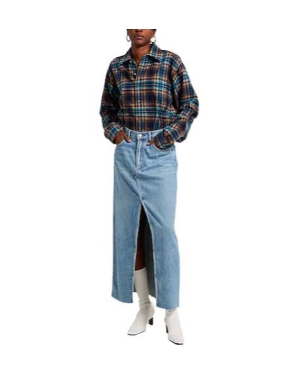 Maison Margiela Blue Plaid Wool Shirt