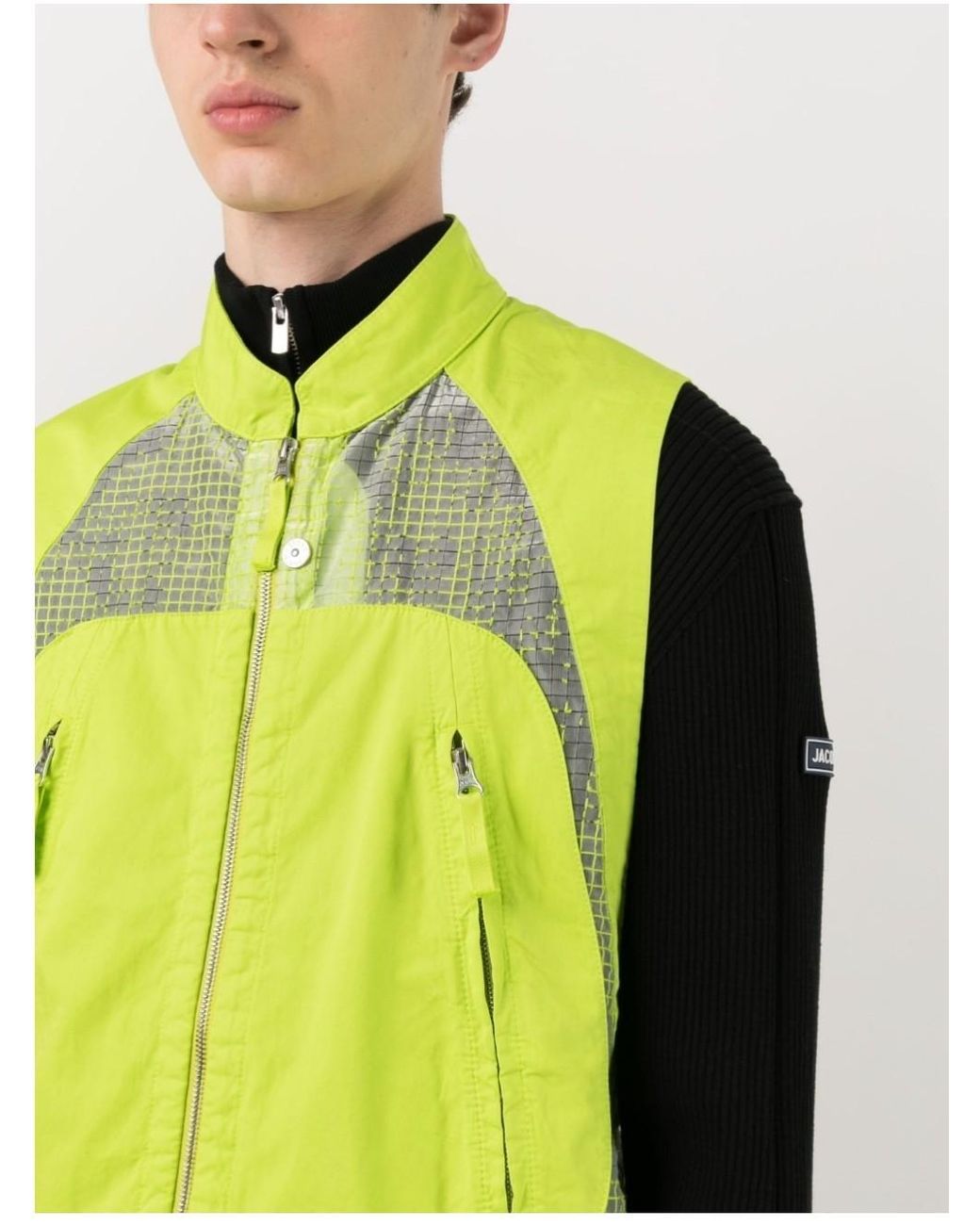 Stone Island Yellow Shadow Project Mesh Panelled Zipped Vest for men