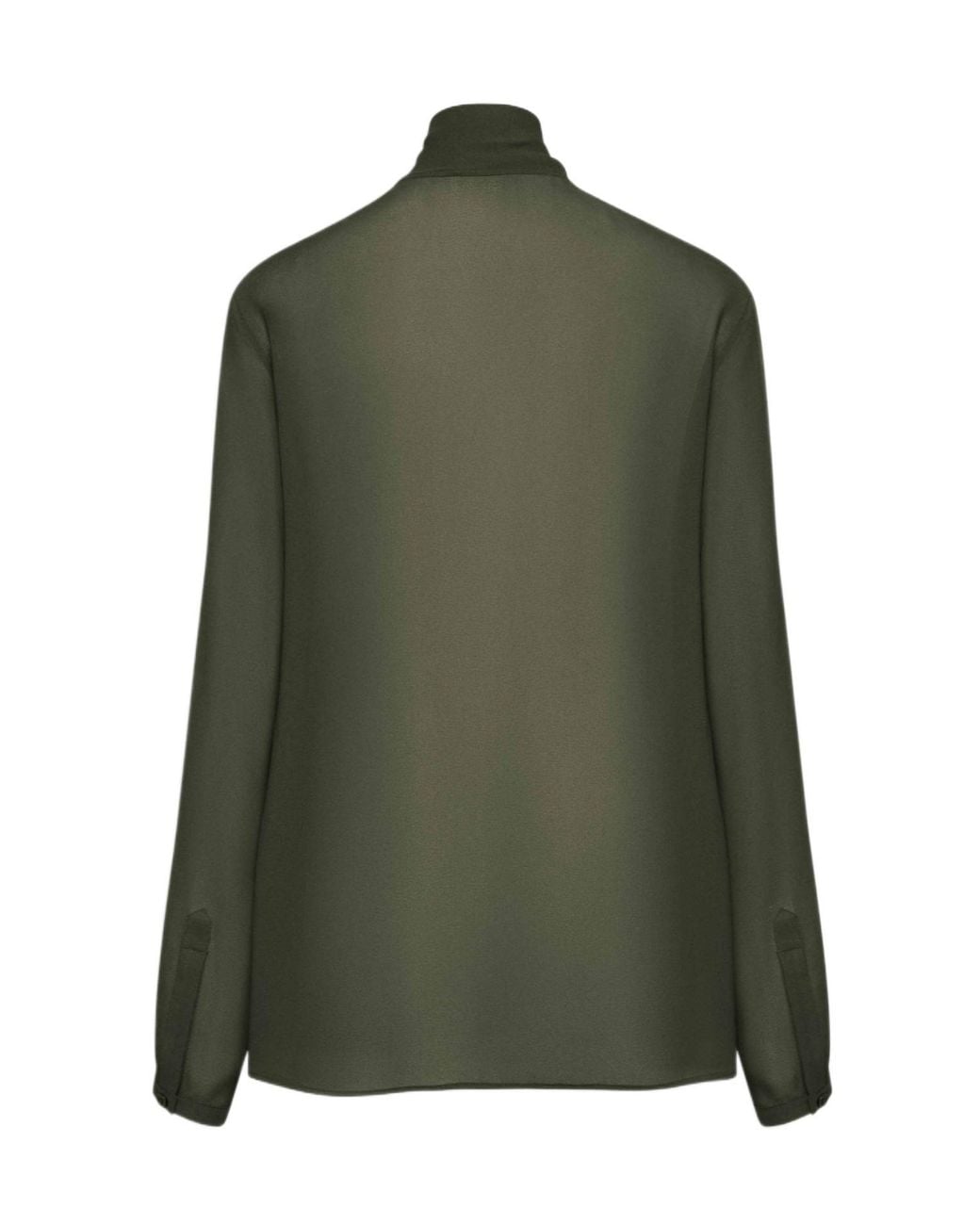 Alaïa Green Georgette Pussybow Blouse