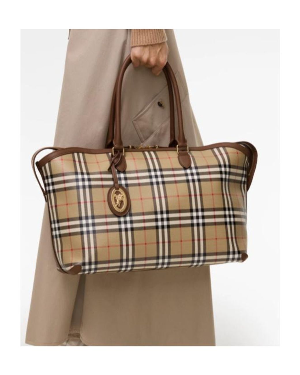 Burberry Metallic Check Medium Tote Bag