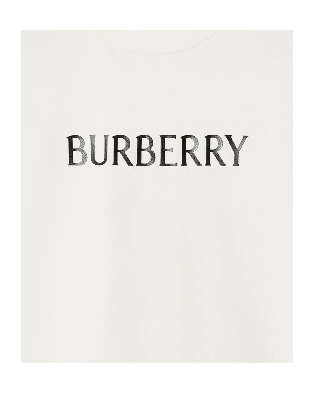 Burberry White Logo Printed Crewneck T-Shirt