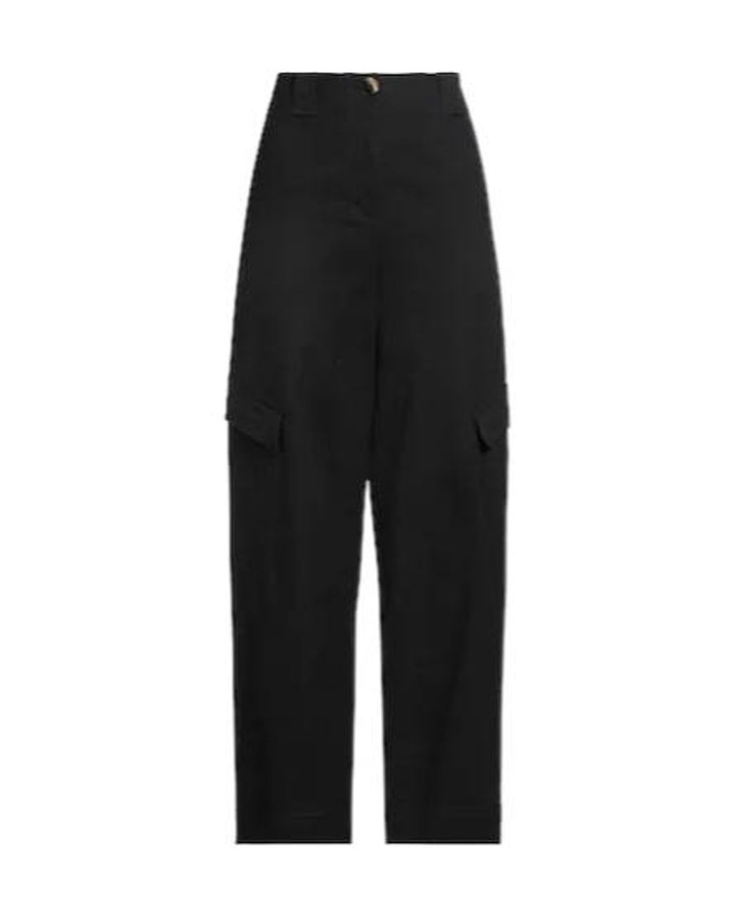 Ganni Black High Waist Cargo Pants