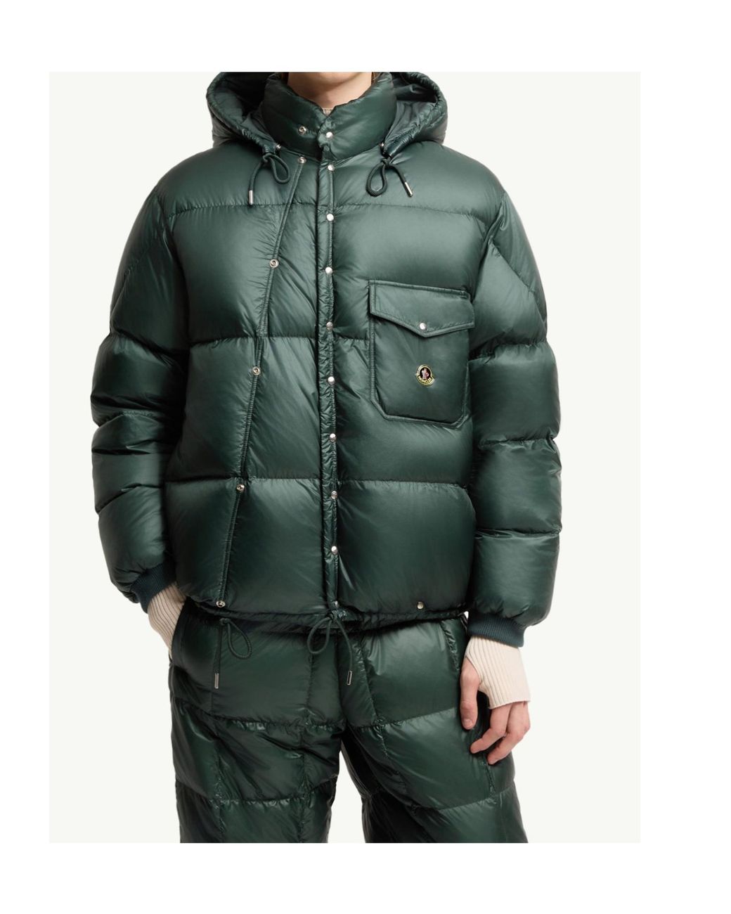 Moncler Green Karakorum Hooded Short Down Jacket for men