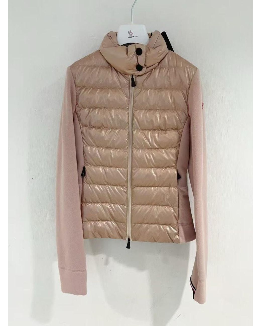 Moncler Pink Grenoble Padded Zip-Up Sweatshirt