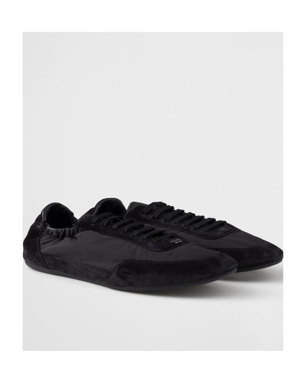 Prada Black Collapse Lace-Up Sneakers