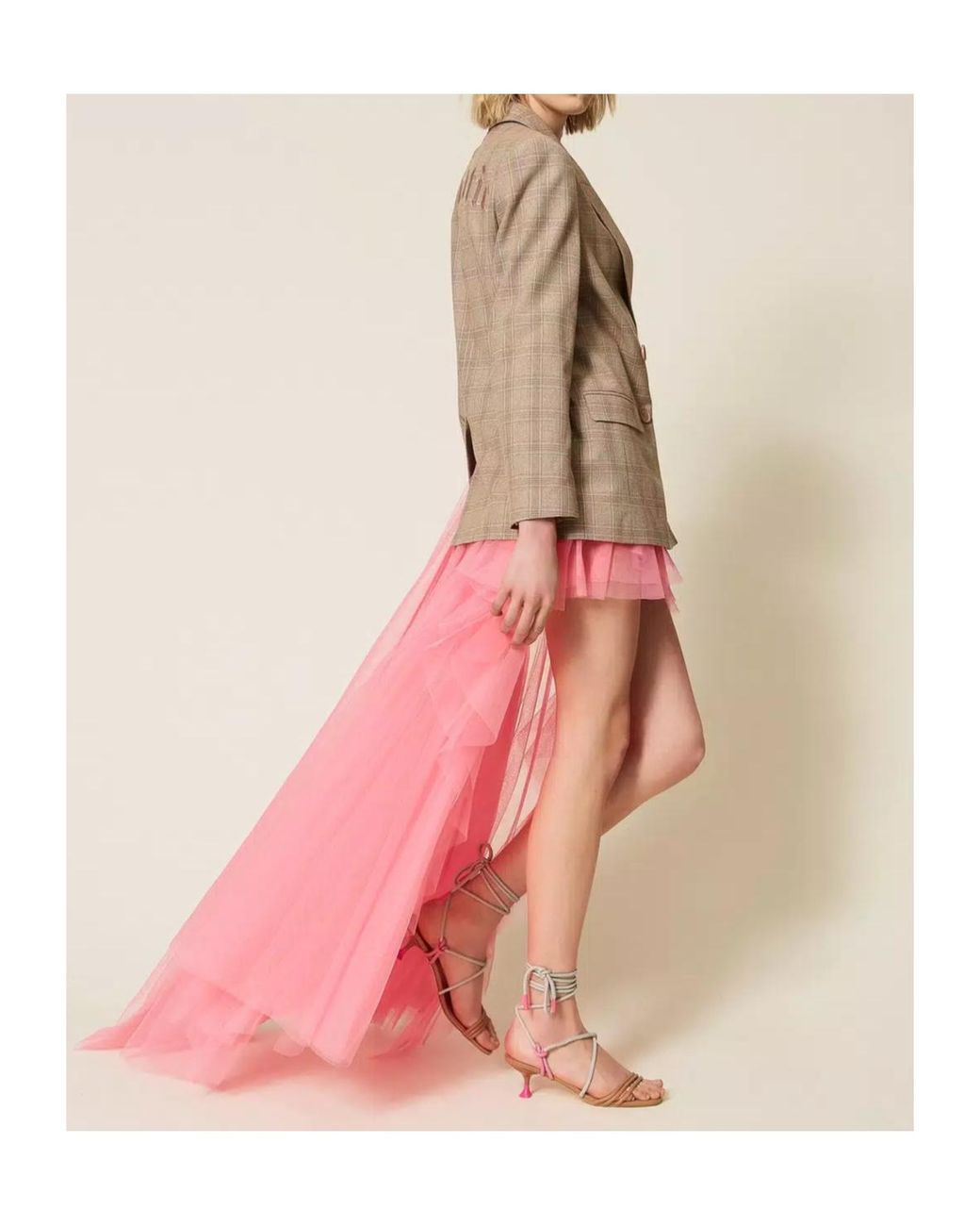 Twinset Pink X Myfo Asymmetric Tulle Skirt