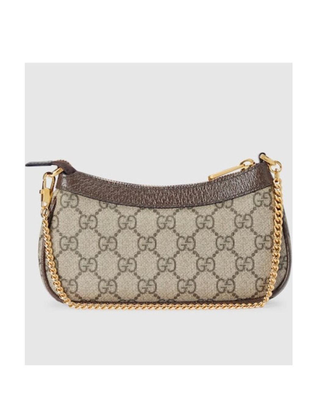 Gucci Gray Ophidia Monogrammed Mini Bag
