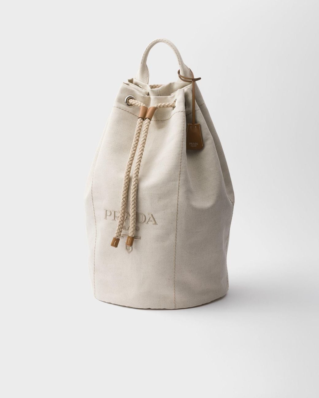Prada Natural Logo-Printed Drawstring Backpack for men