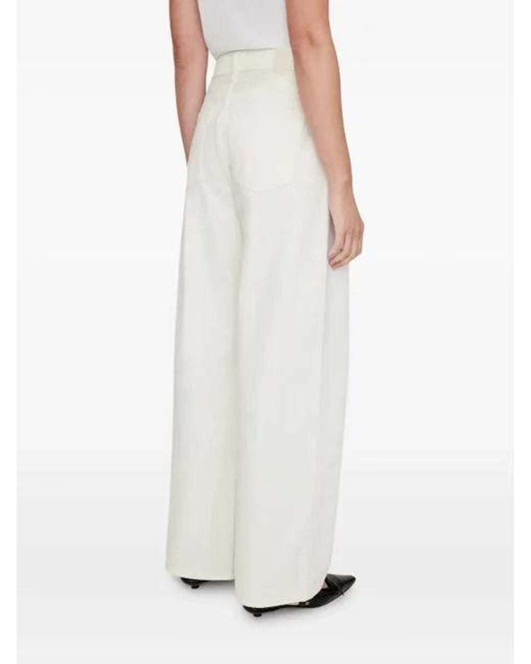 Anine Bing White High-Rise Straight Jeans
