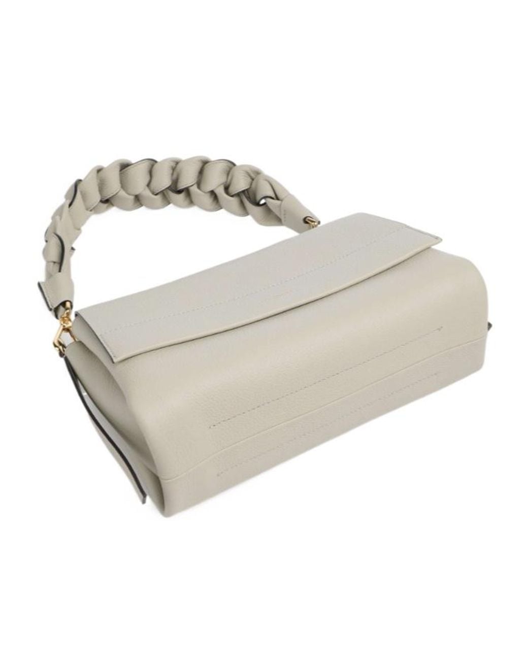 Coccinelle White Boheme Woven-Handle Shoulder Bag