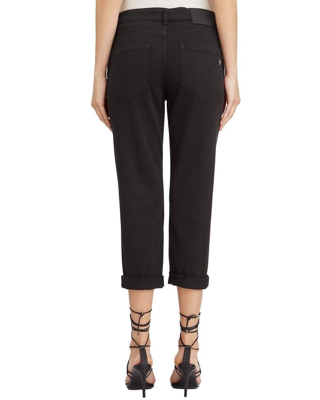 Dondup Black Jeans With Jeweled Button Detail