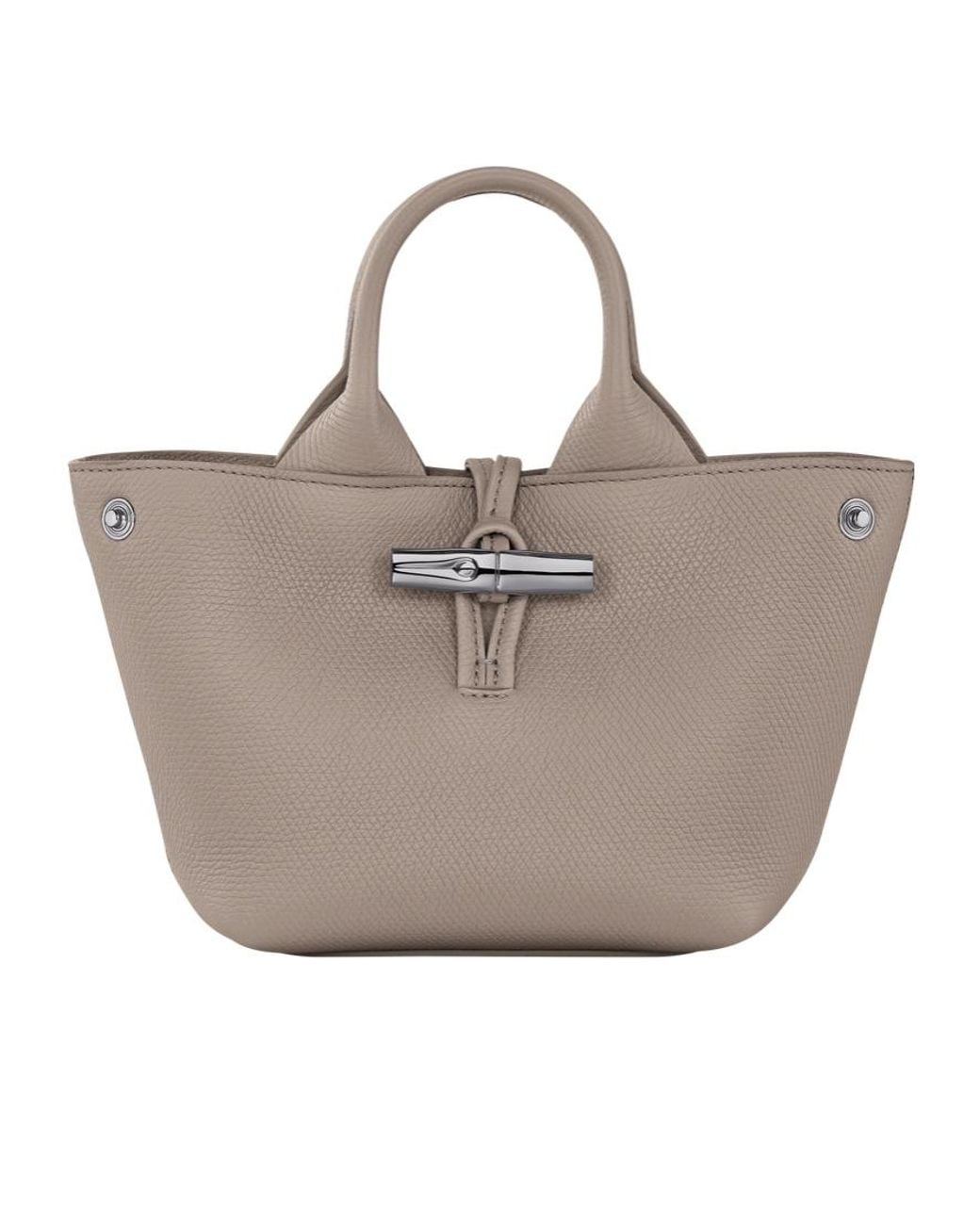 Longchamp Gray Le Roseau Xs Top Handle Bag