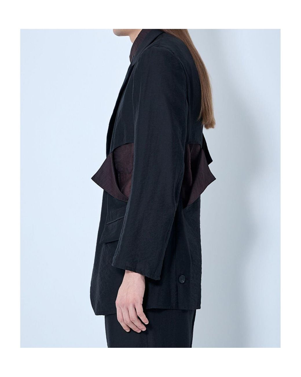 Yohji Yamamoto Black Cut-Out Long Sleeved Blazer for men