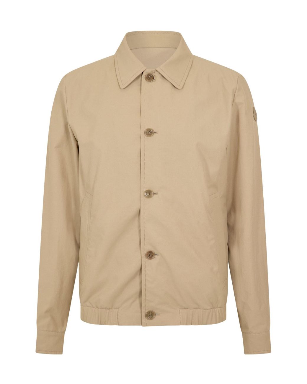 Moncler Natural Buttoned Coach Jacket With Collar for men