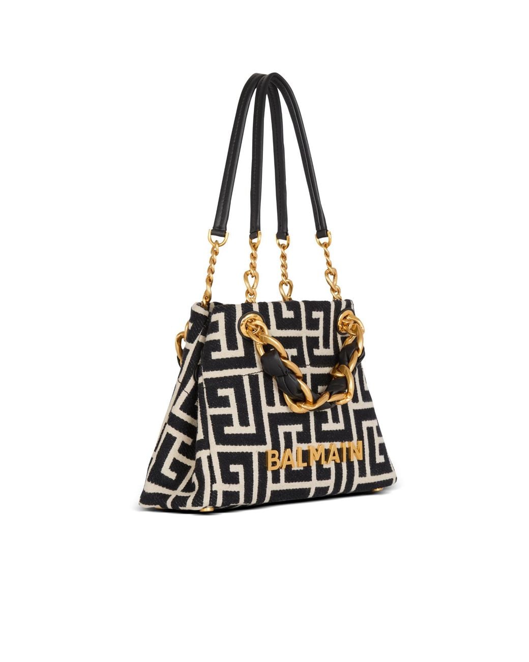 Balmain Black Small 1945 Soft Jacquard Tote Bag