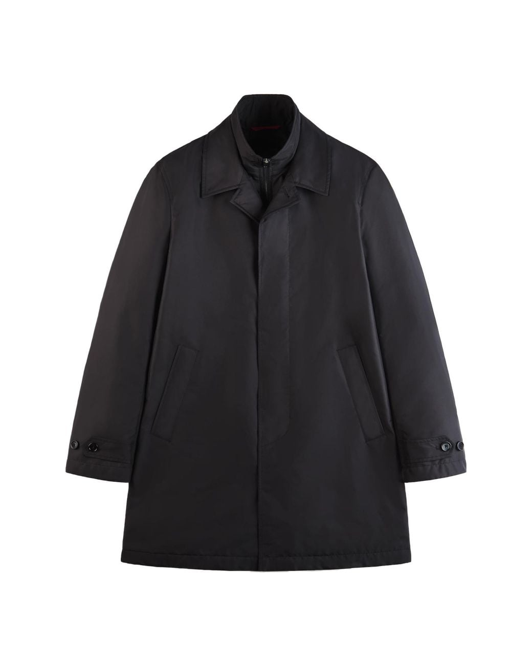 Fay Black Double-Front Raincoat for men