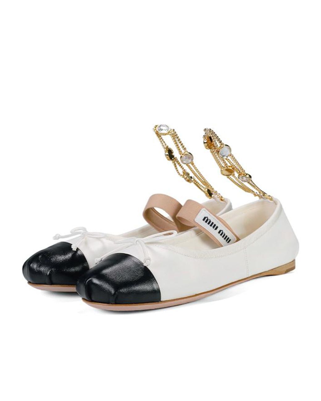 Miu Miu White Bow-Detailed Ballerinas