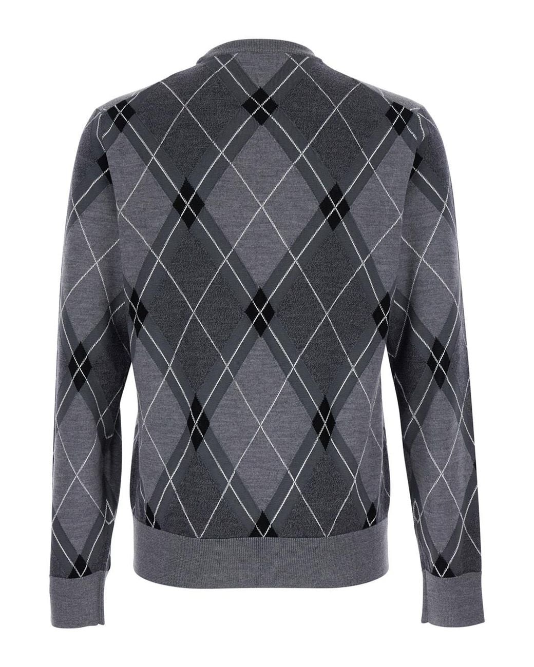 Dolce & Gabbana Gray Logo Intarsia Knitted Jumper for men