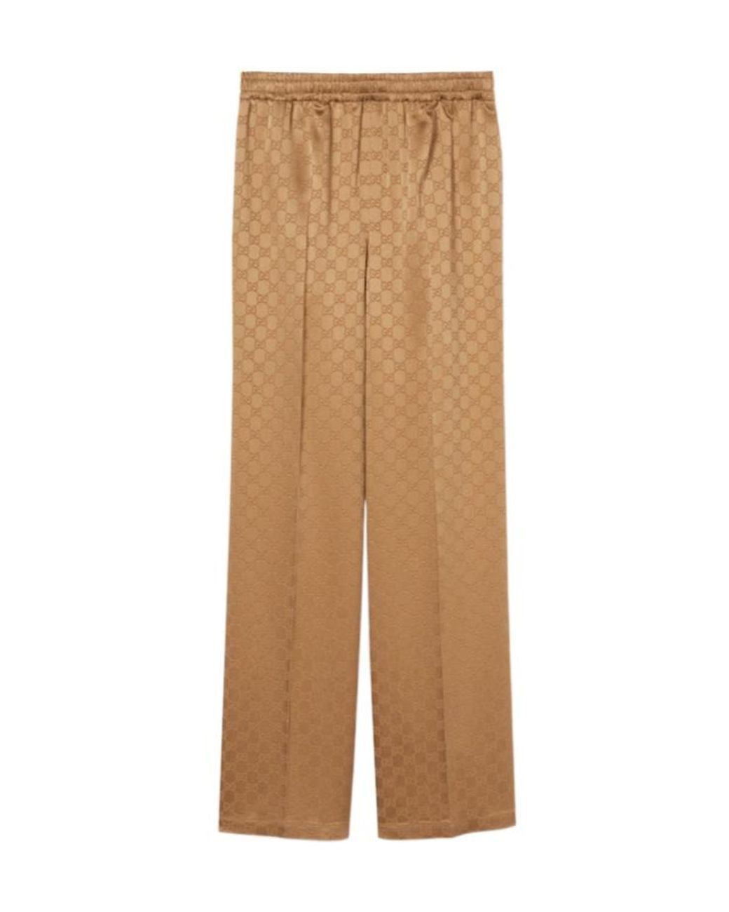 Gucci Natural Gg Jacquard Elastic Waistband Pants