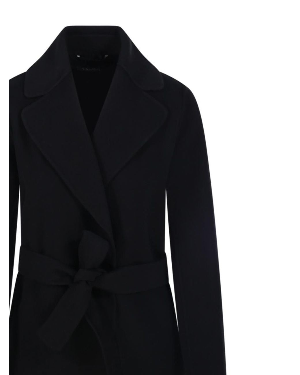 Max Mara Black Wool Robe Overcoat