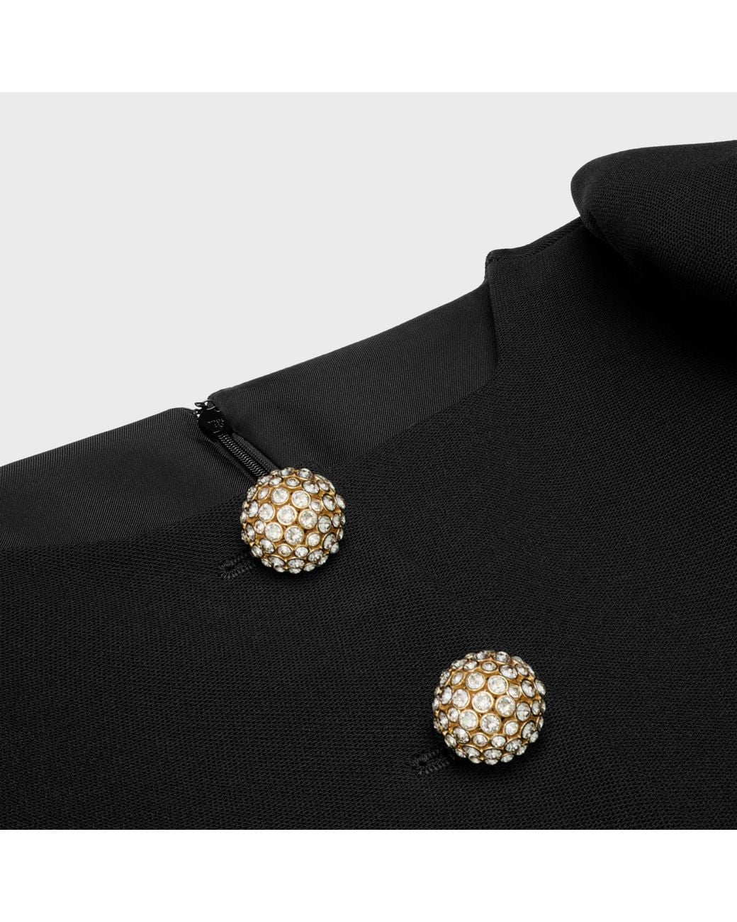 Céline Black Mini Dress With Jeweled Buttons