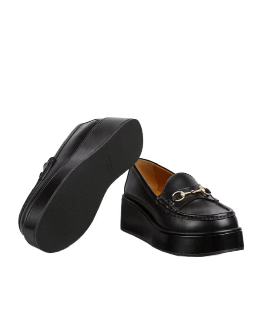 Gucci Black Horsebit Platform Loafers
