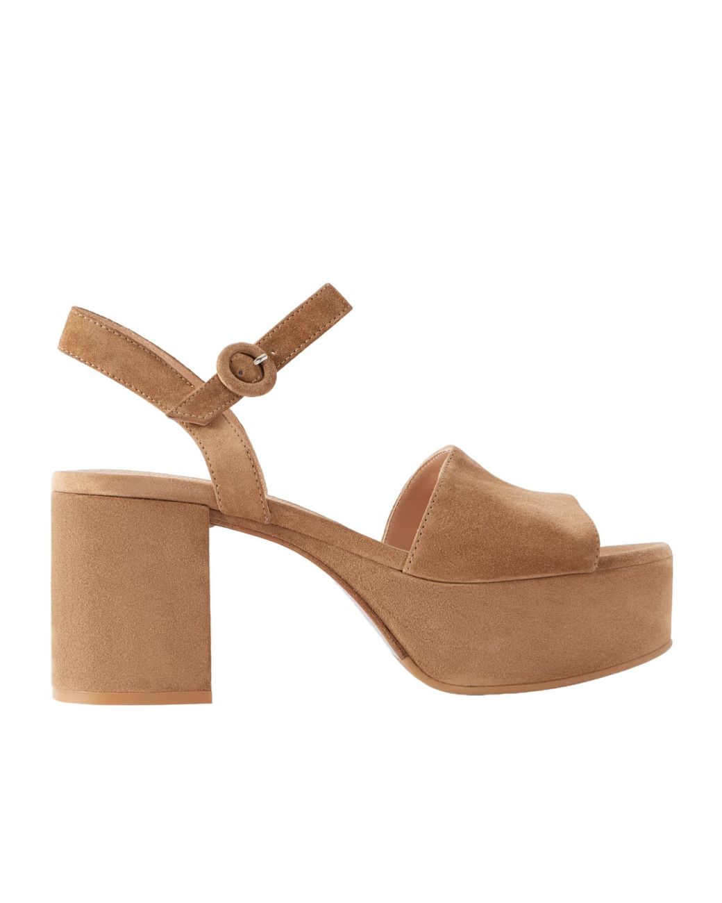 Gianvito Rossi Brown Suede Platform Sandals
