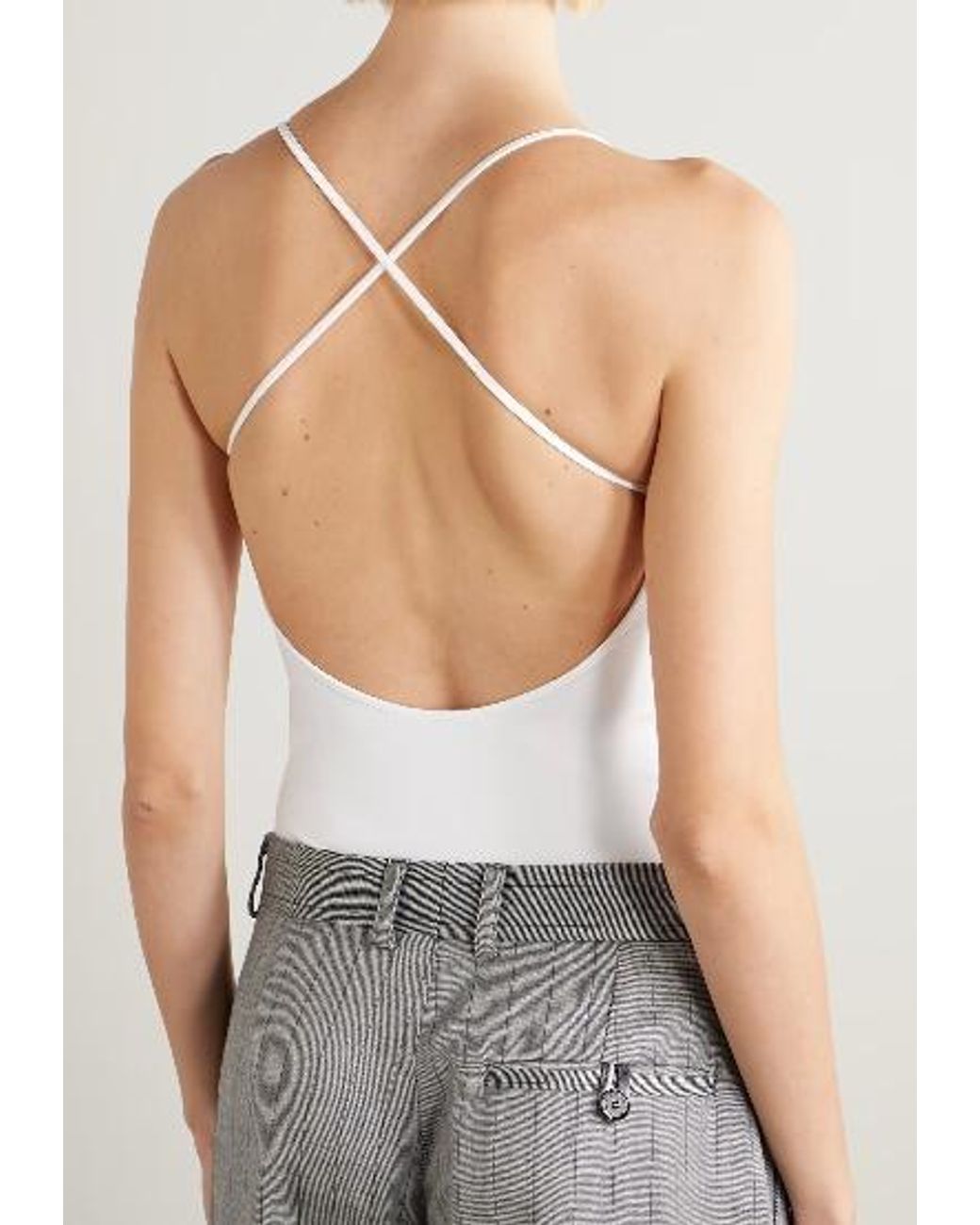 Wardrobe NYC White Stretch-Jersey Thong Bodysuit