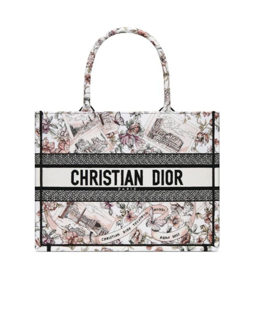 Dior White Medium-Sized Book Tote Handbag