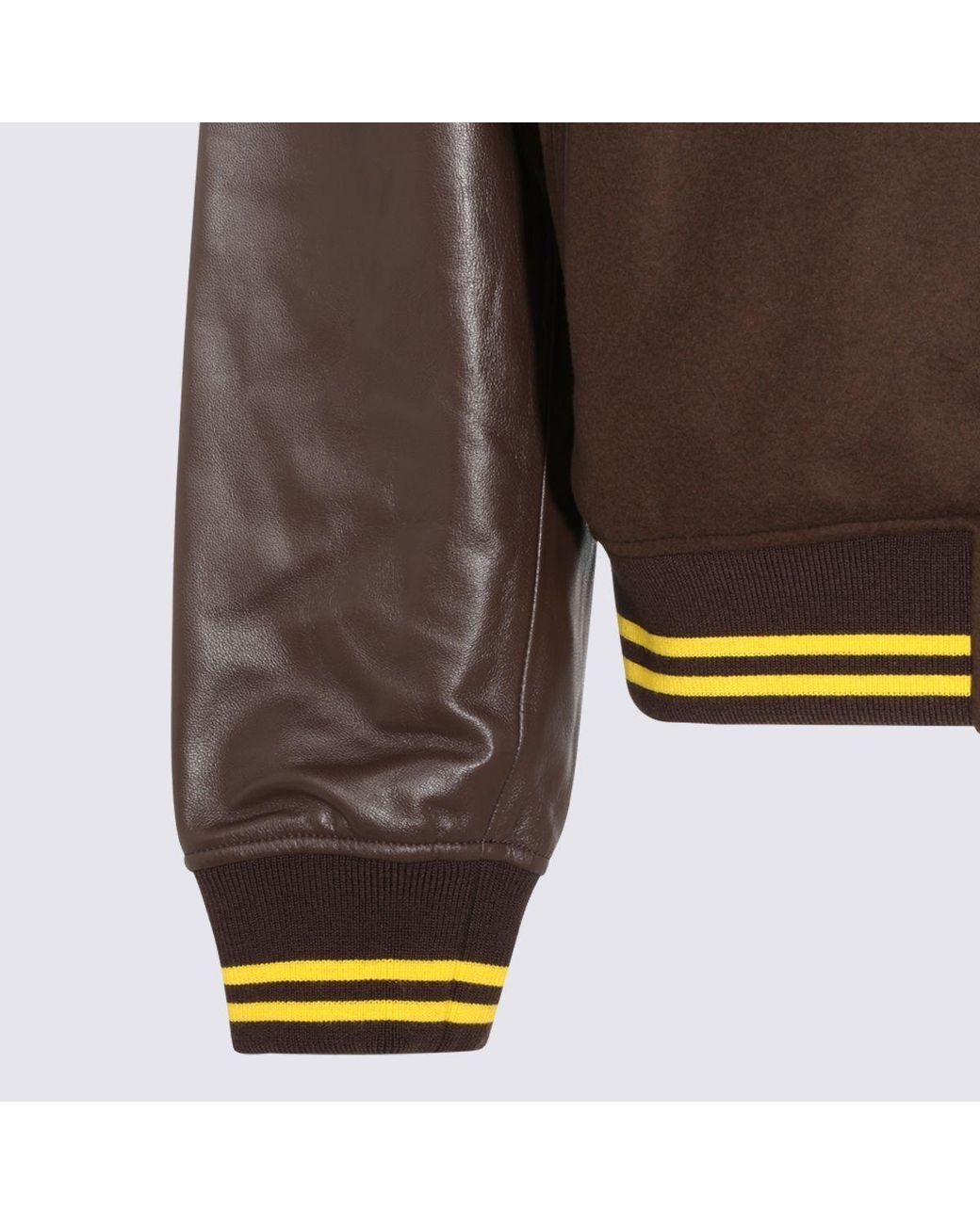 Casablanca Brown Embroidered Varsity Jacket for men