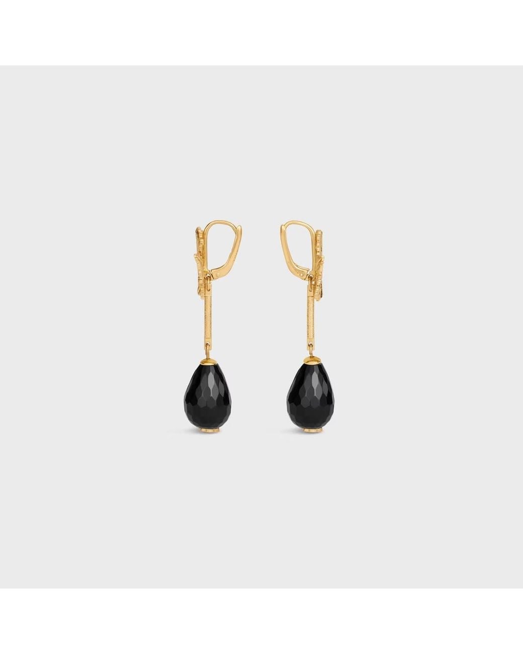Céline Metallic Thumb Leaf Earring