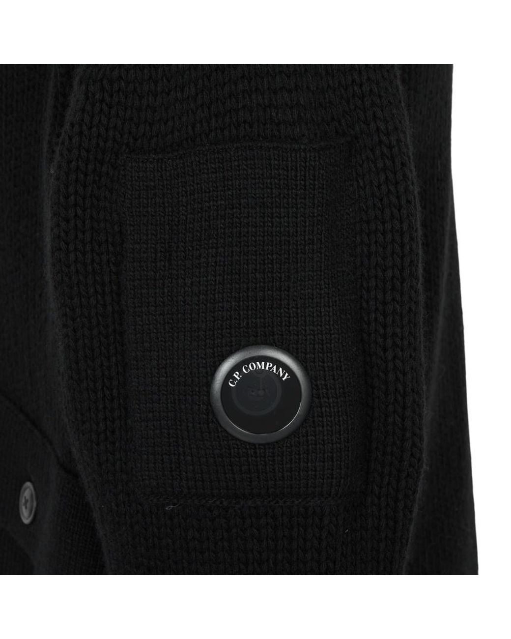 C P Company Black Long-Sleeve Cardigan for men