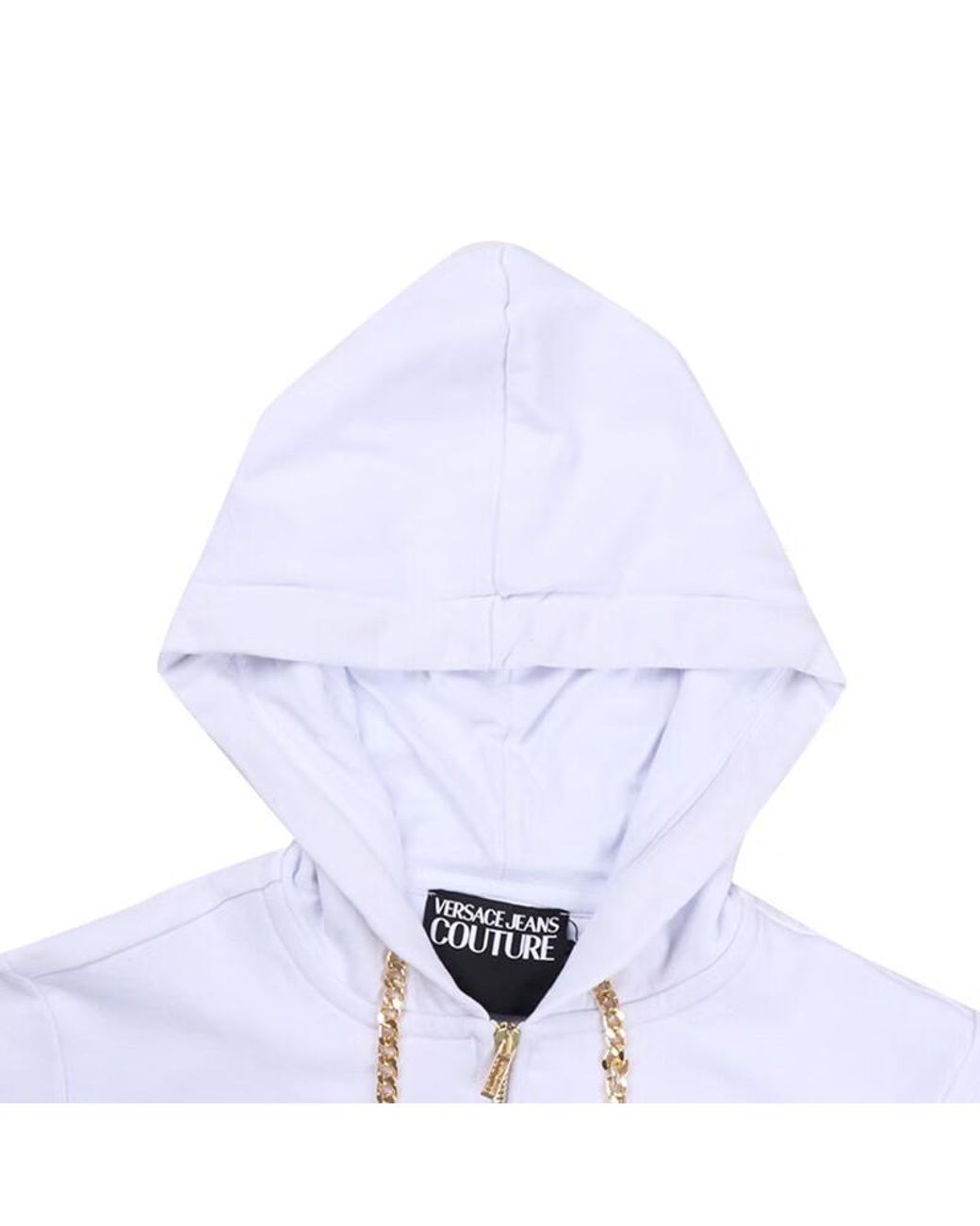 Versace Jeans White Zip-Up Hooded Casual Jacket