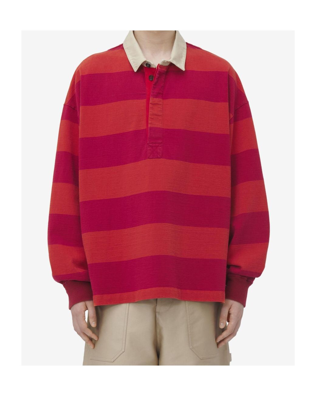 McQueen Red Striped Polo Shirt for men