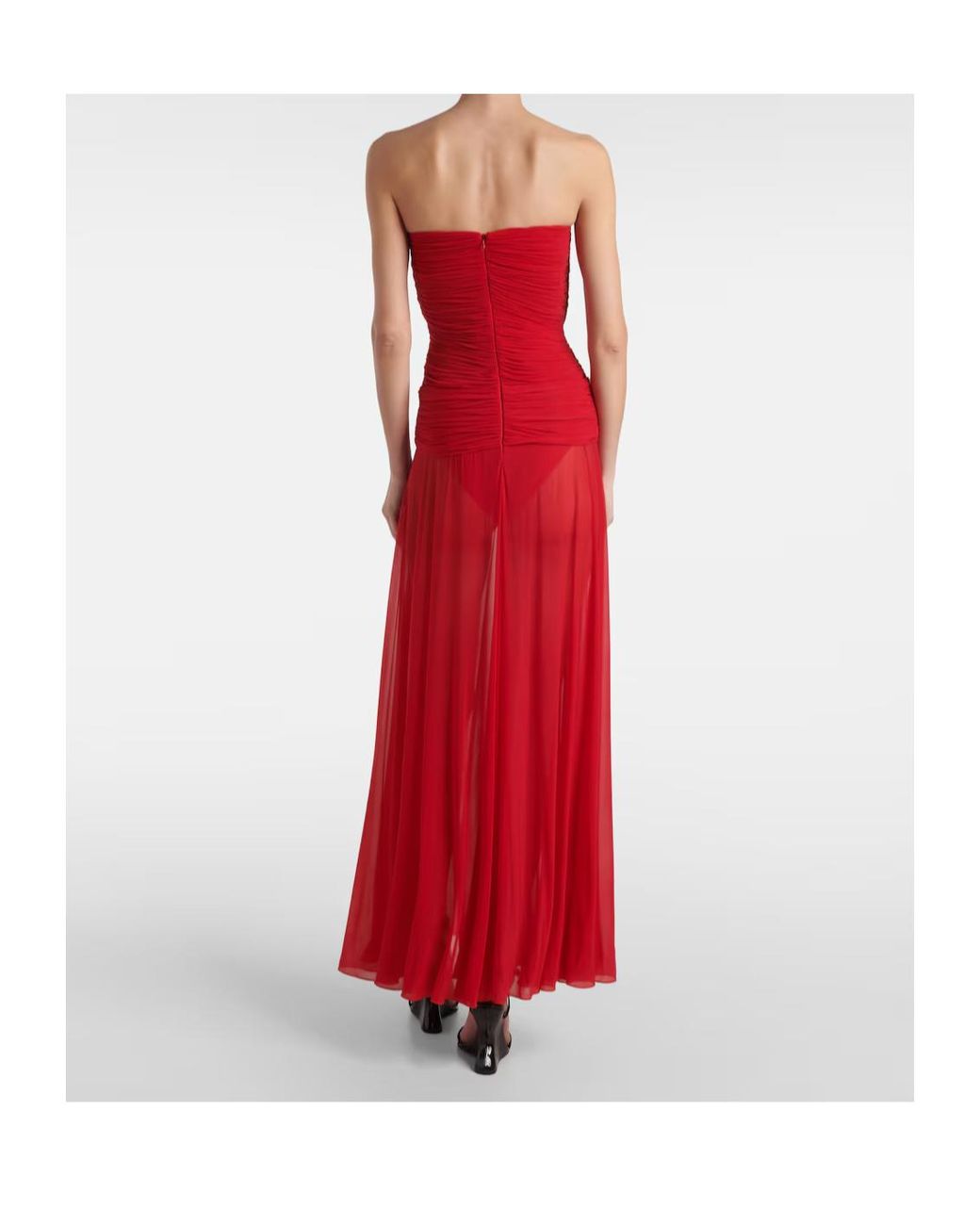Magda Butrym Red Ruched Cocktail Dress