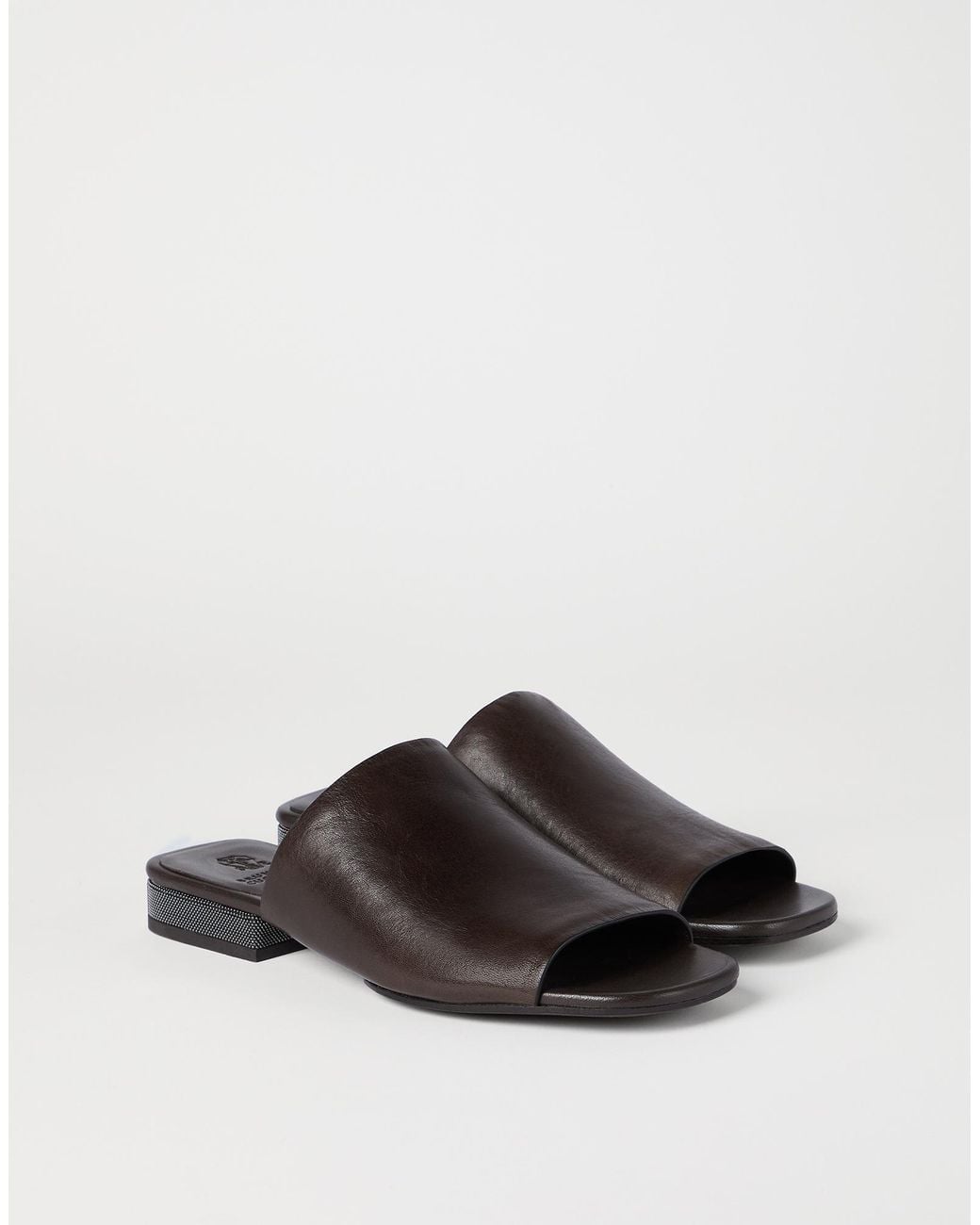 Brunello Cucinelli Brown Monili Detailed Riding Mules