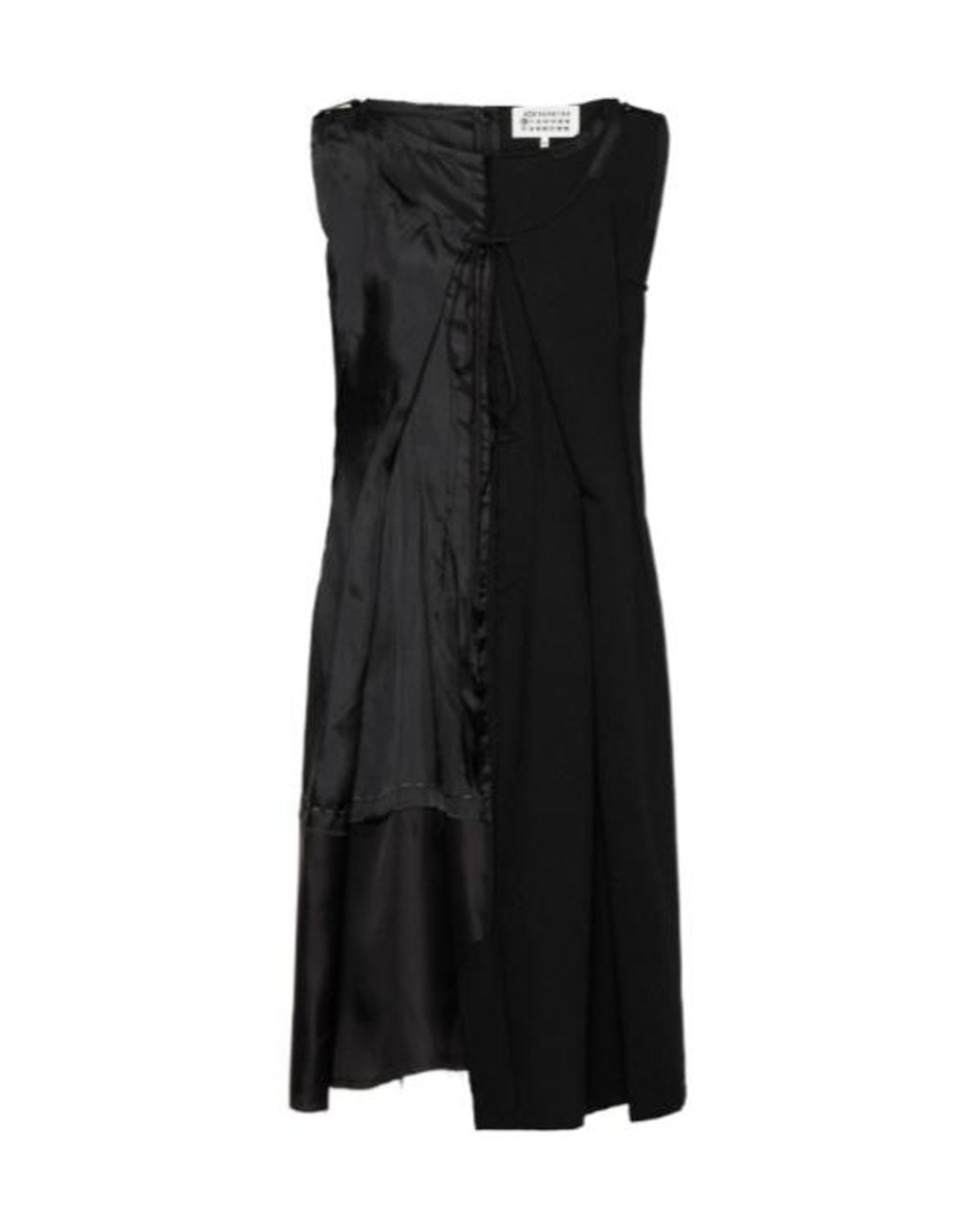 Maison Margiela Black Sleeveless Asymmetric Midi Dress