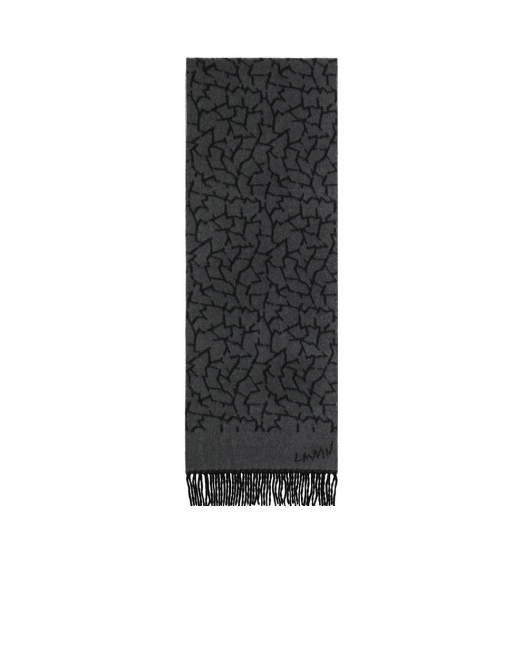 Lanvin Black Logo Tassel Scarf for men